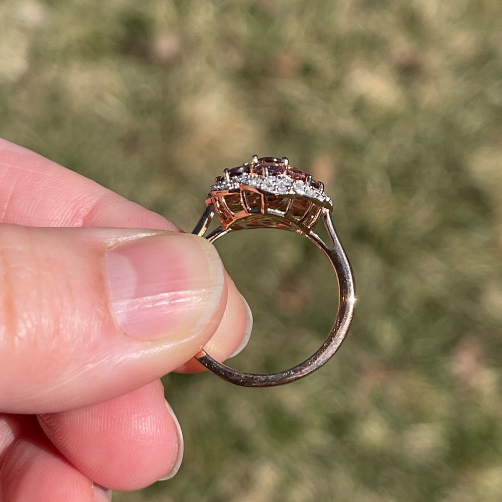 Madagascar Color Change Garnet Floral Ring - Picture 4 of 7
